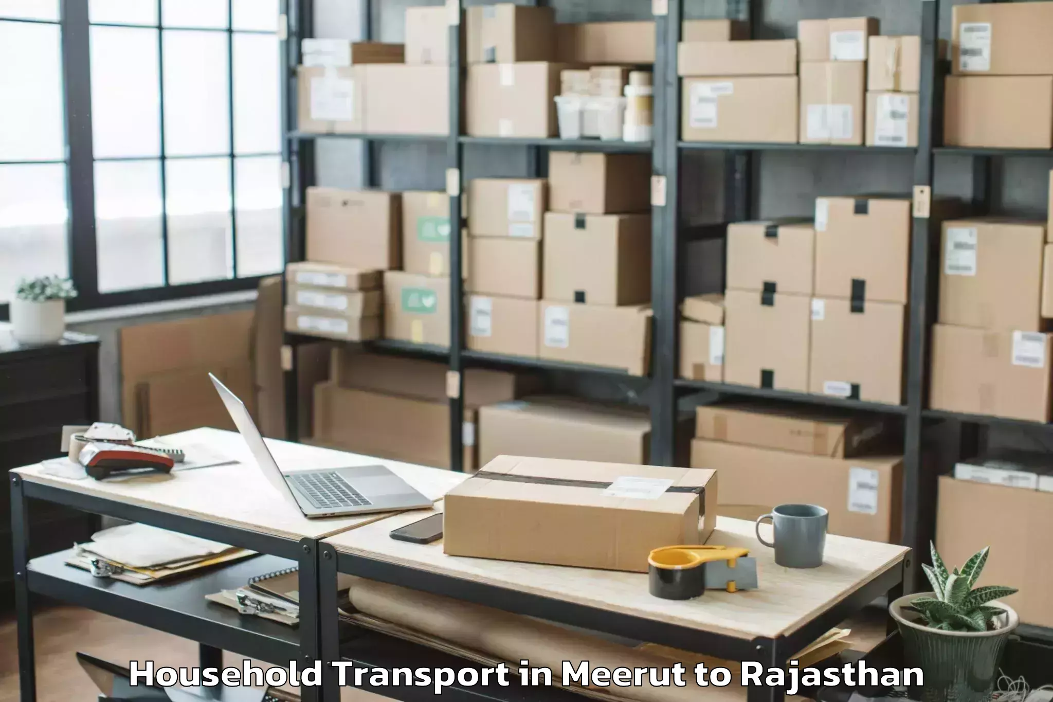 Book Meerut to Pindwara Household Transport Online